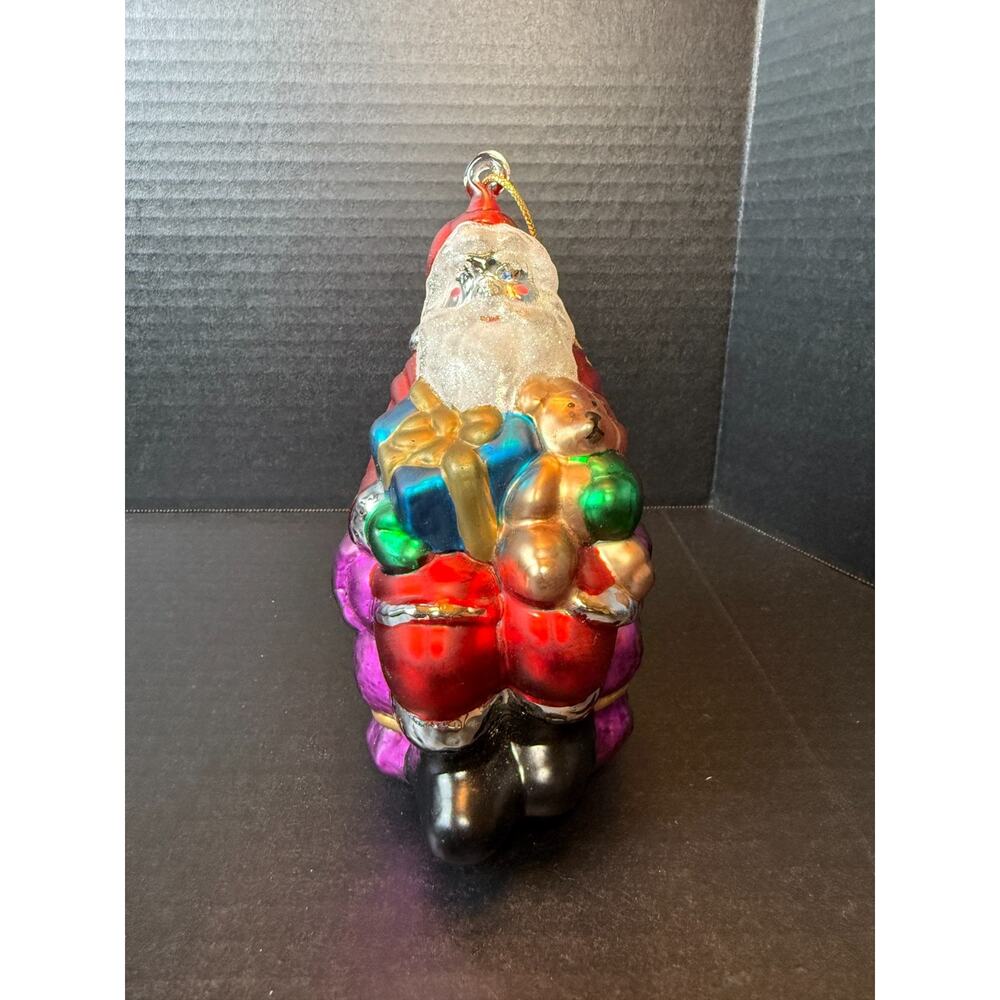 Department 56 Mercury Glass Ornament Santa in Chair Ornament Hand Painted 6.5"